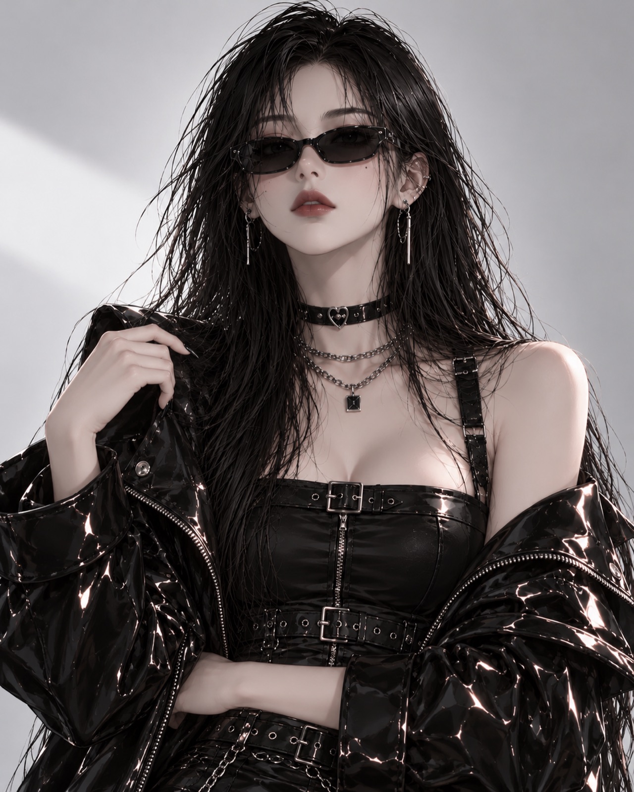 KYRA 戴墨镜的正面肖像